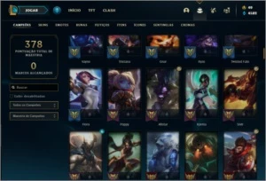 Conta prata 1 com 137 champs e 87 skins e 16 Maestrias 7 - League of Legends LOL