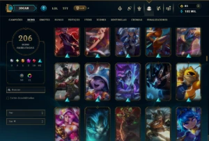 Unranked com TODOS os Champs e 203 Skins ( MID / JG / SUP ) - League of Legends LOL