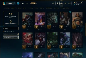 Unranked com 40 Champs e 7 Skins - League of Legends LOL