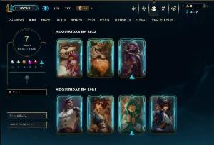 Unranked com 40 Champs e 7 Skins - League of Legends LOL