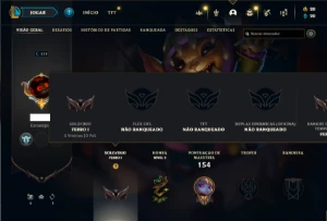 Conta Ferro 1 com 75 Champs e 33 Skins + 1 Prestigio - League of Legends LOL