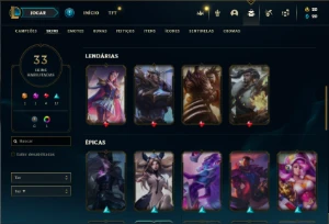Conta Ferro 1 com 75 Champs e 33 Skins + 1 Prestigio - League of Legends LOL