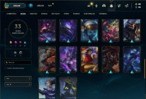 Conta Ferro 1 com 75 Champs e 33 Skins + 1 Prestigio - League of Legends LOL