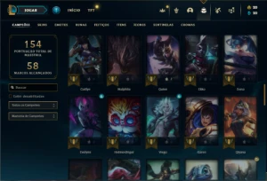 Conta Ferro 1 com 75 Champs e 33 Skins + 1 Prestigio - League of Legends LOL