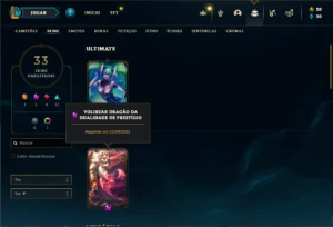 Conta Ferro 1 com 75 Champs e 33 Skins + 1 Prestigio - League of Legends LOL