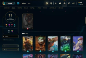 Conta bronze 3 com 82 Champs e 71 Skins - League of Legends LOL