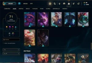 Conta bronze 3 com 82 Champs e 71 Skins - League of Legends LOL