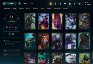 Conta bronze 3 com 82 Champs e 71 Skins - League of Legends LOL