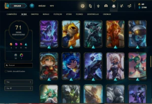 Conta bronze 3 com 82 Champs e 71 Skins - League of Legends LOL