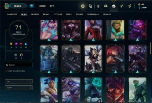 Conta bronze 3 com 82 Champs e 71 Skins - League of Legends LOL