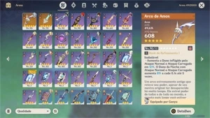 AR53 - 5 PERSONAGENS 5* E 2 ARMAS 5* - Genshin Impact