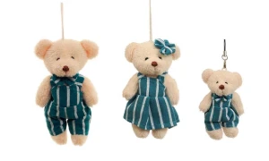 Família de Ursinhos com Roupas Listradas - 3 Peças - Artesanato e Personalizados