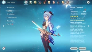 Conta Genshin Impact Ganyu + Harpa Celestial AR 26