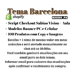 Tema Shopify Barcelona + Atualizações E Brindes - Outros