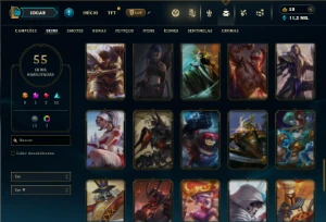 Unranked com 85 Champs e 55 Skins ( TOP / JG ) - League of Legends LOL