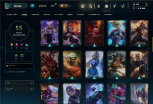 Unranked com 85 Champs e 55 Skins ( TOP / JG ) - League of Legends LOL