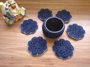 Kit Porta-Copos de Crochê com 6 Peças