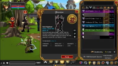 Conta AQW lvl 100 - Adventure Quest World
