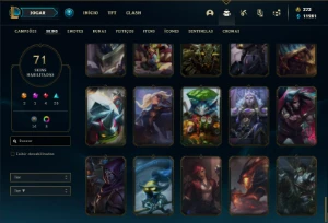Conta unranked com 110 Champs e 71 Skin + 1 Prestigio da Zoe - League of Legends LOL