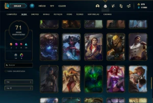 Conta unranked com 110 Champs e 71 Skin + 1 Prestigio da Zoe - League of Legends LOL