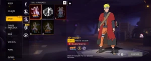 Conta FF bot com skin do Naruto com 2 transformações - Free Fire