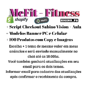 Tema Shopify MeFit - Tema Fitness + Atualizações e Bônus - Outros