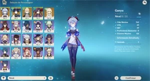 Conta genshin impact AR-8 Ganyu,Mona,Jean
