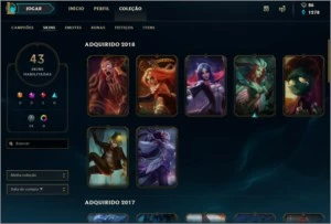 CONTA NÍVEL 97: DIAMANTE V 43 SKINS 86 CAMPEÕES - League of Legends LOL