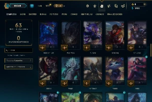Ouro 4 com 70 Champs e 4 Skins - League of Legends LOL