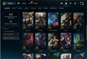 Conta ouro 2 com 34 Champs e 13 Skins - League of Legends LOL