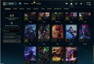 Conta ouro 2 com 34 Champs e 13 Skins - League of Legends LOL