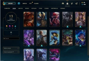 Conta ouro 2 com 34 Champs e 13 Skins - League of Legends LOL