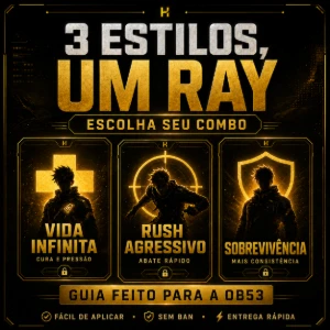 Ray OB53 | Combo Vida Infinita Sem Ban - Free Fire