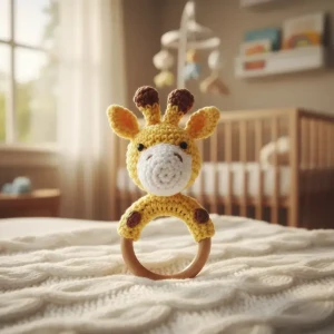 Chocalho Girafa Pequena em Amigurumi - Artesanato e Personalizados
