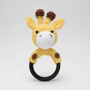 Chocalho Girafa Pequena em Amigurumi - Artesanato e Personalizados