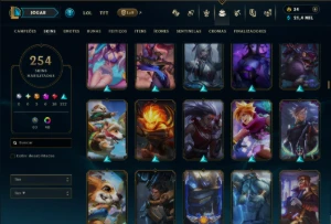 Bronze 2 com 150 Champs e 254 Skins +5 Prestigios - League of Legends LOL