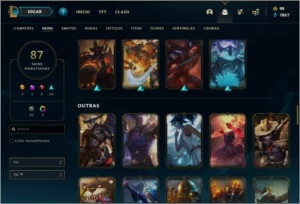 Conta prata 2 com 87 skins e 118 champs - League of Legends LOL