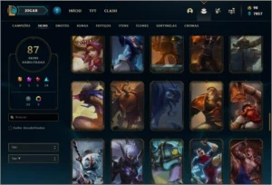 Conta prata 2 com 87 skins e 118 champs - League of Legends LOL