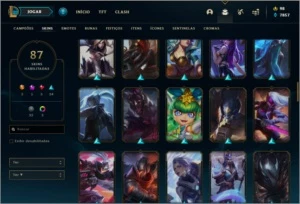 Conta prata 2 com 87 skins e 118 champs - League of Legends LOL
