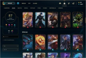 Conta prata 2 com 87 skins e 118 champs - League of Legends LOL