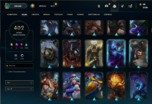 Esmeralda 4 com TODOS os champs e 402 Skins + 221 Cromas - League of Legends LOL