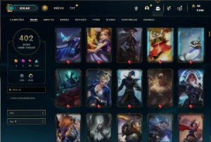 Esmeralda 4 com TODOS os champs e 402 Skins + 221 Cromas - League of Legends LOL