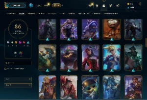 Unranked com 100 Champs e 86 Skins ( ADC / MID / JG ) - League of Legends LOL