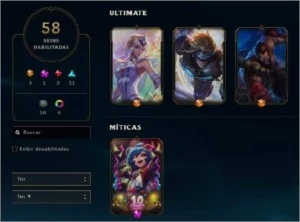 Vendo conta prata II, Honra 3, 58 skins: - League of Legends LOL
