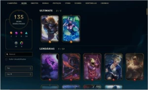 Conta LOL / Todos campeões / Platina 4 / + de 100 skins - League of Legends