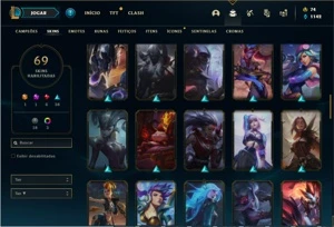 Conta prata 3 com 78 Champs e 69 Skins - League of Legends LOL