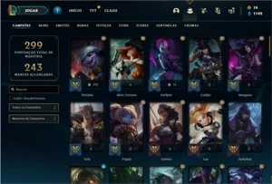 Conta prata 3 com 78 Champs e 69 Skins - League of Legends LOL
