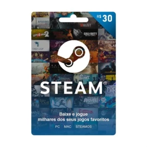Cartão Steam Pré-Pago R$30 - Gift Cards