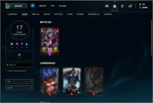 Conta ouro 3 com 17 skins e 38 champs - League of Legends LOL