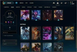 Conta ouro 3 com 17 skins e 38 champs - League of Legends LOL
